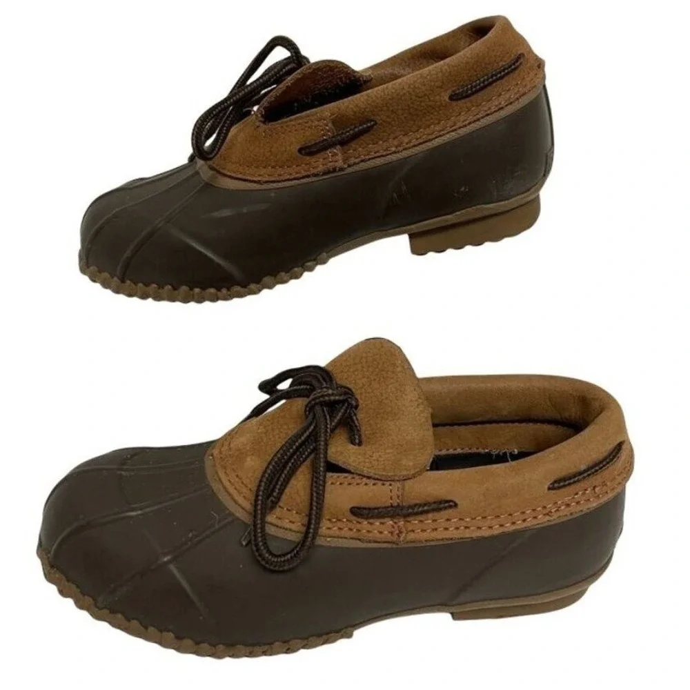 RedHead Womens Brown Leather Rubber Duck Shoes Thinsulate Rain Boots‎ Size 6